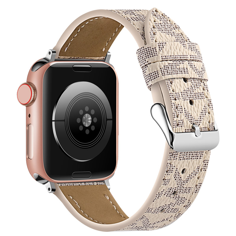 Luksusurremme kompatibel med apple watch band 38mm 40mm 41mm 42mm 44mm 45mm,  retro læderrem classic ban: Xxl / Hvid