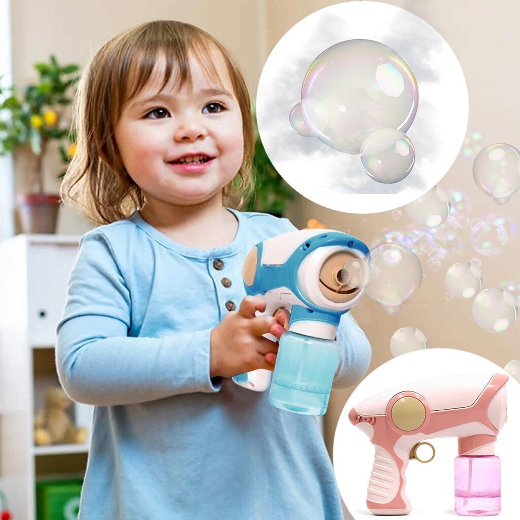 Bubble Machine Cartoon Electric Fan Automatic Smoke Bubble Toys For Children Home &outdoor Swimming Toys