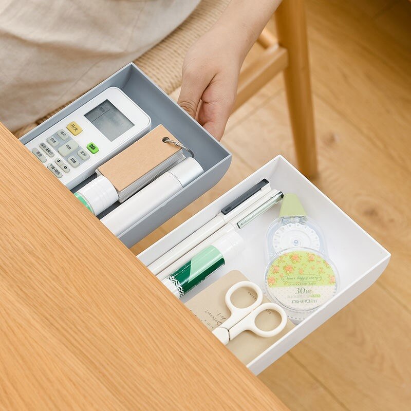 Hiding & Secret Space Drawer Self-Stick Home Office Tray Under Desk Drawer Organizer Table Storage Hidden Organizer Boxes Stand