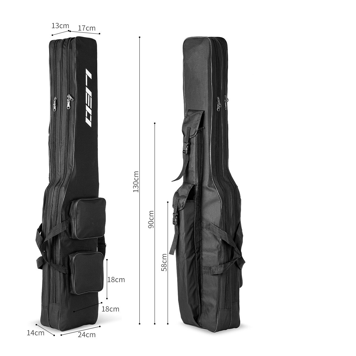 130cm Multifunctional Fishing Rod Storage Bag Portable Fishing Tackle Bag Tools Storage For Carp Fishing 2 Layer Large Capacity