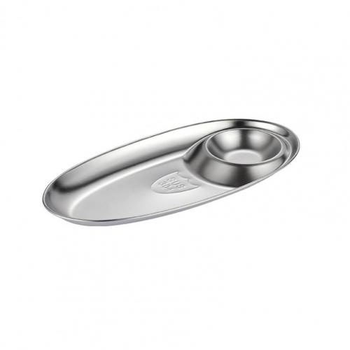 Plato ovalado para aperitivos de acero inoxidable 304, plato para servir comida, postre, salsa, Sushi, cocina, ensaladas: 27.5x 13.5 x 2cm