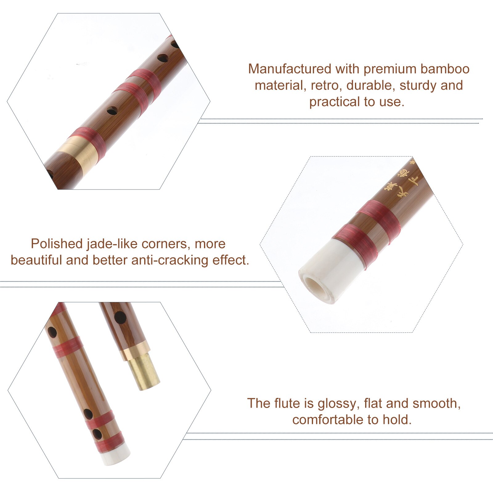 1 Pc Pretty Bamboefluit Chinese Stijl Fluit Inleidende Beginner Fluit (D Sleutel)