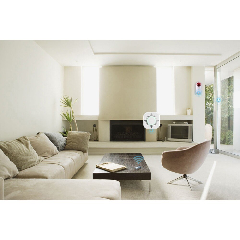 PSCBT Smoke Detector Fire Alarm Protection Sensor Spot Alarm Siren System for Warehouse Office Home Apartment