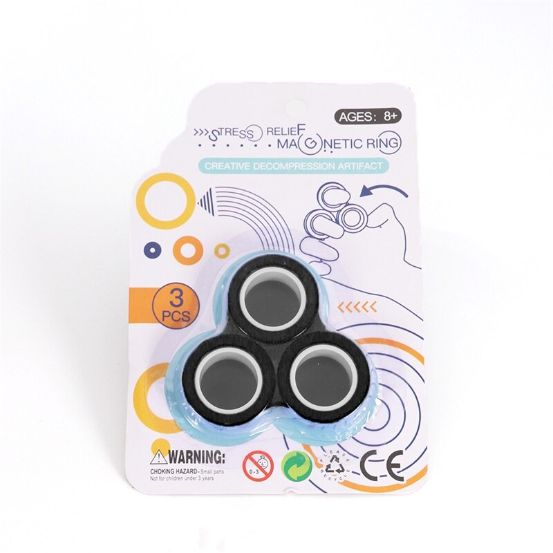 Hot 3 sztuk magnetyczne Spinne Fidget pierścień Spinner magnes zabawki typu Fidget Unzip antystresowy dla dzieci dorosłych magnetyczne pierścienie...: NO.1720