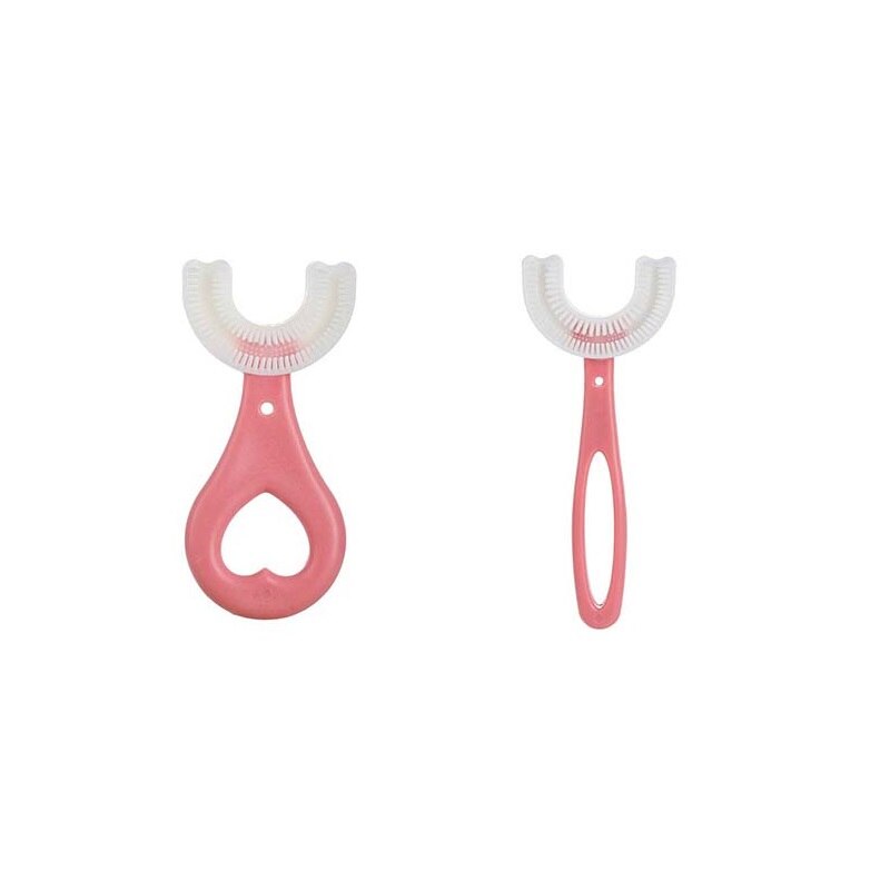 2 pz/set nuovo infantile U Silicone spazzolino da denti per bambini cura dei denti pulizia della bocca manuale cartone animato modello versione manuale: 02