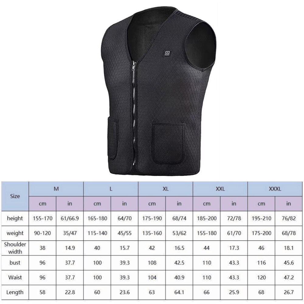 Outdoor Heated Jacket Heating Vest Hiking Clothing USB Charging Intelligent Electric Heated Vest Heating Clothes Submersible
