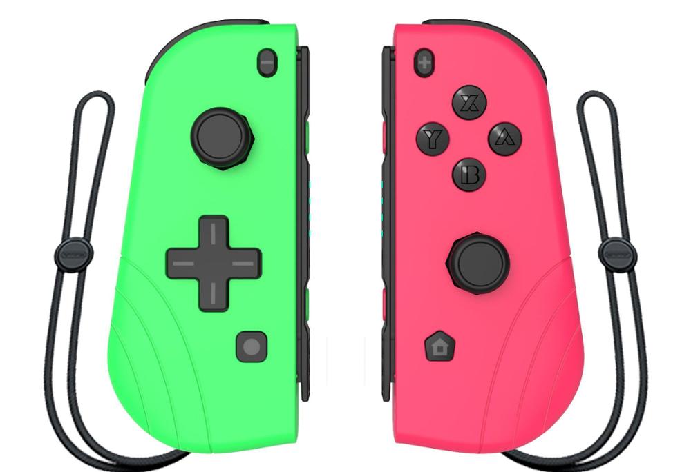 for Nintendo Switch Bluetooth Left & Right Wireless Controller 2 vibration six-axis somatosensory function one-click wake-up: green pink