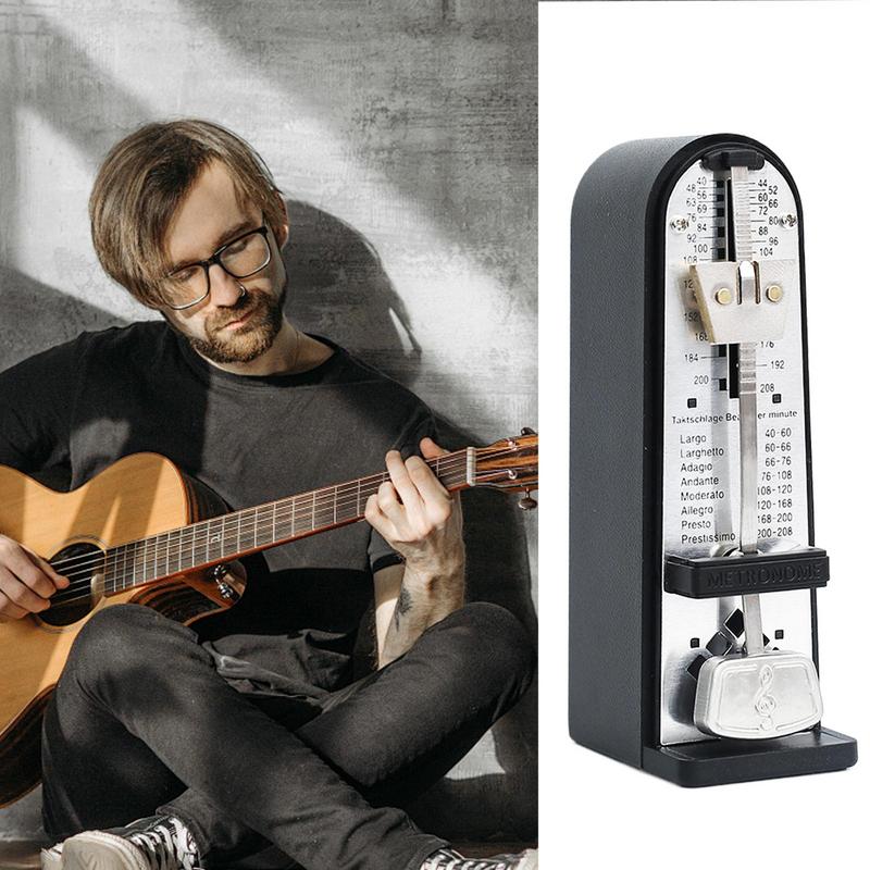 Metrónomo mecánico de forma clásica, metrónomo mecánico de tono fuerte para practicar y realizar instrumentos musicales, ayuda con precisión