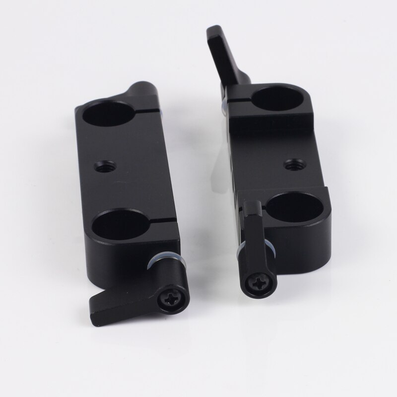 2pcs Universal Rod Clamp Block Adapter fr 15mm Rod Support Rail System DSLR Rig Camera Tripod Follow Focus Power Supply Box Cage