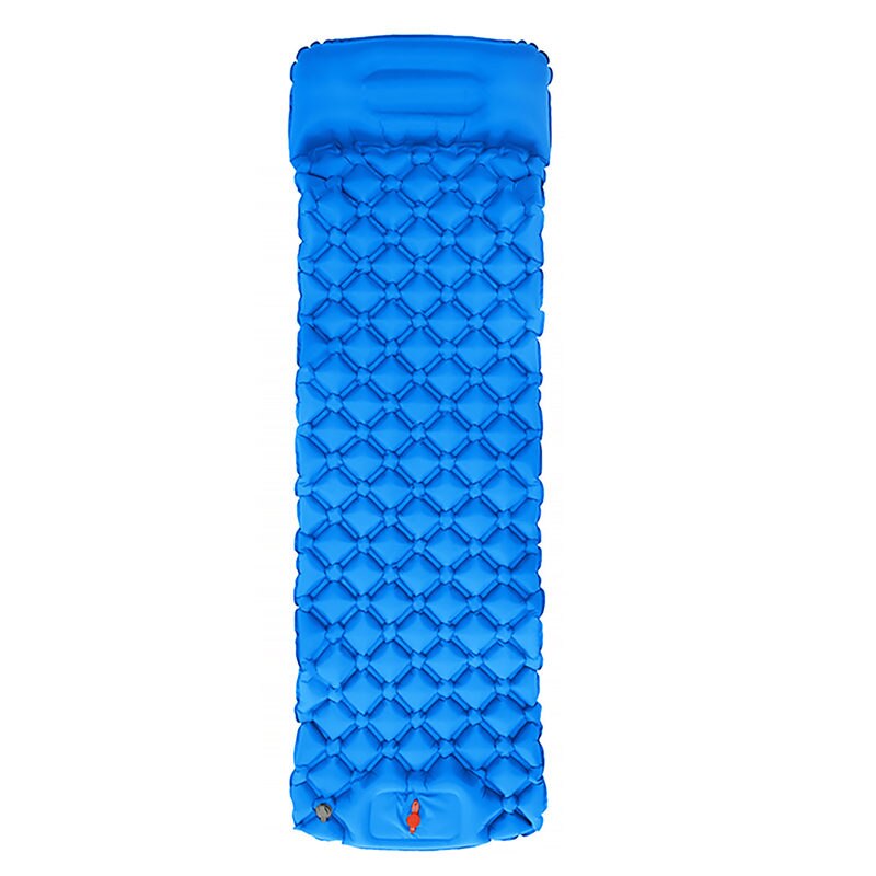 Camping Inflable Air Matras 190*58*5Cm Ingebouwde Voet Inflator Pomp Vouwen Opblaasbare Matras Kamp bed Voor Tent Reizen: A-blue