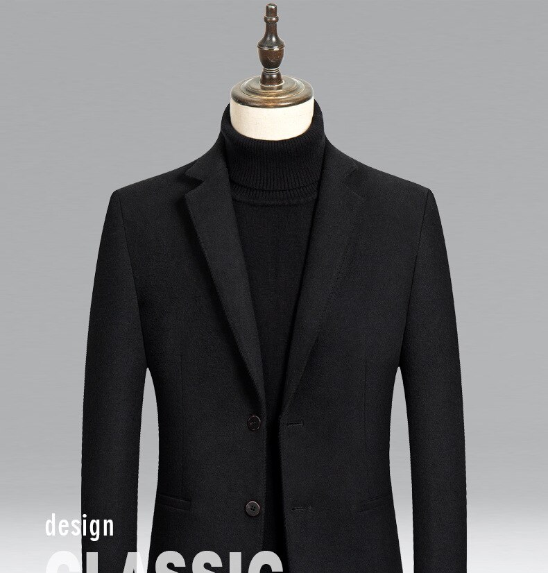 Luxury Wool Blazer Men Brand Mens Classic Single Breasted Suit Jacket Casual Slim Fit Business Tuexdo Homens Blazers