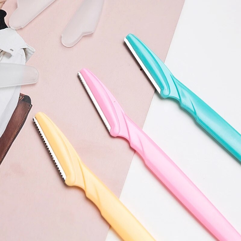 Cuchillas de corte para cejas, utensilio portátil para eliminar el vello de las cejas, cuchilla afilada de seguridad de acero inoxidable: 3pcs mix