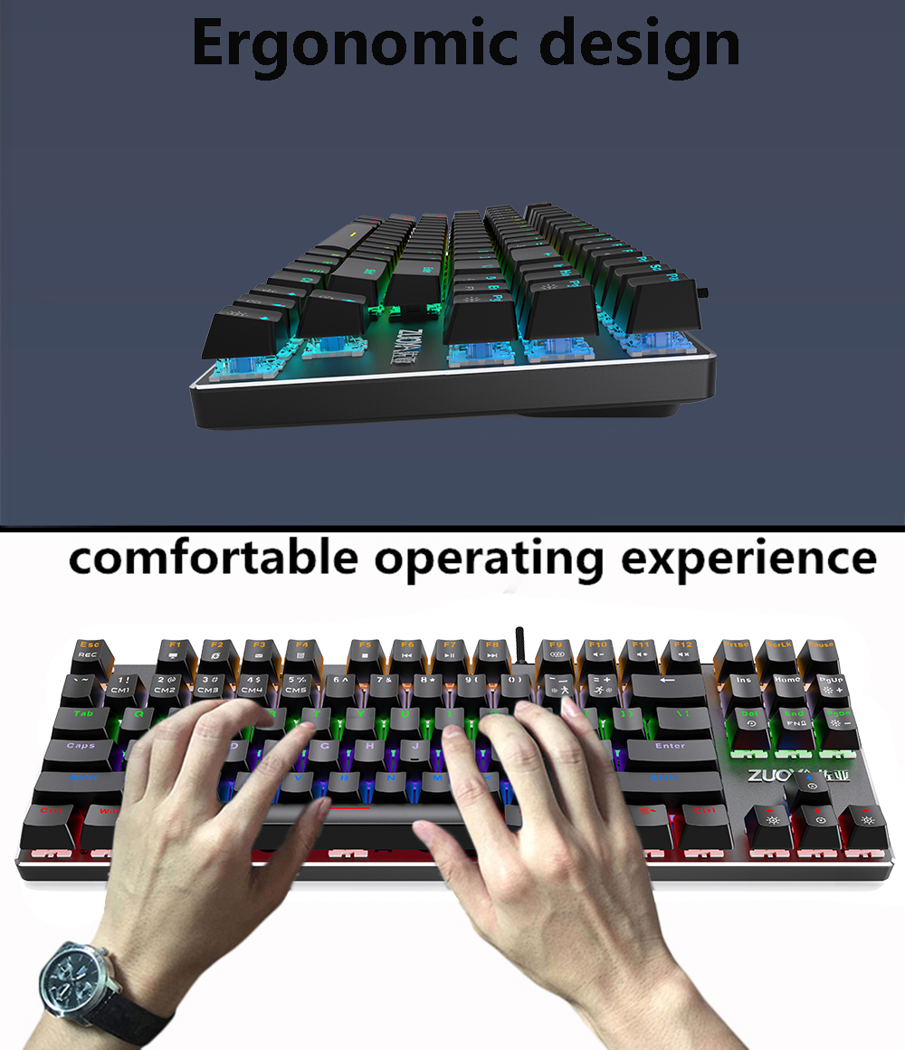 ZUOYA Mechanical Keyboard RGB/Mix Backlit Wired USB Gaming Keyboard Blue Red Black Switch Anti-ghosting For PC Laptop Gamer