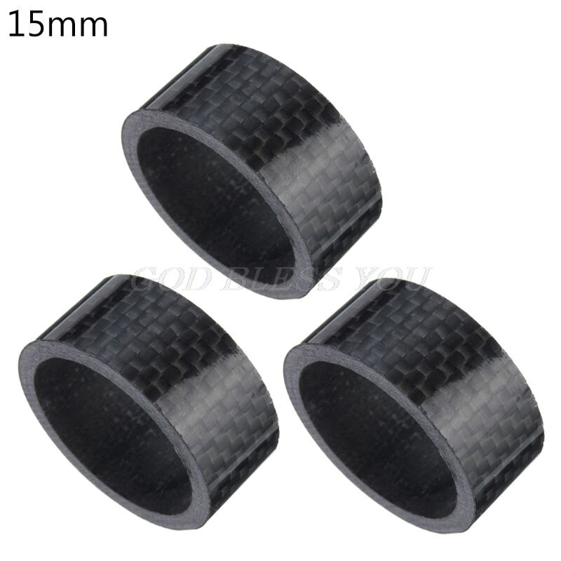 Espaciadores de horquilla de fibra de carbono para bicicleta, junta de anillo para bicicleta, arandela frontal para bicicleta de carretera, espaciadores para manillar de bicicleta, triangulación de: 15mm