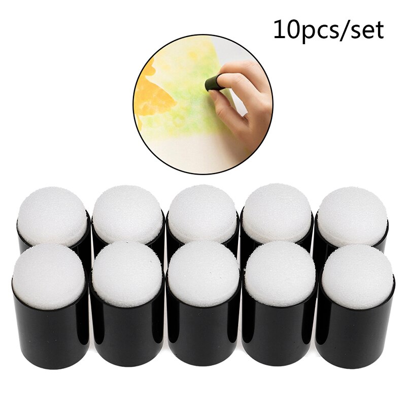 10pcs/lot Sponge Finger Daubers Foam Finger Painting Craft Set Finger Paint Drawing Sponge Foam Finger Chalk Ink