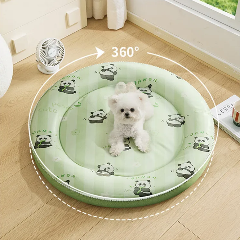 Zomerhondenbed voor kleine middelgrote honden Koelmat Verfrissend bed voor puppy Kitten schoon te maken Rond kattenkussen Huisdier Kalmerende bank