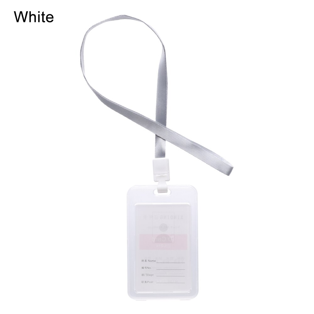 1PC Transparent Bank Bus Credit Card Holder Cover Storage Card Holders Women Men Kids ID Name Cards Protector Cover Double Sided: white