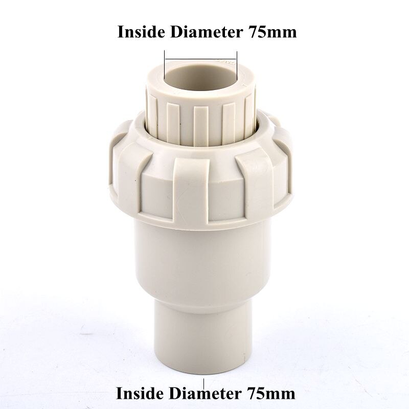 1Pc ID 20~110mm PPH Check Valve One Way No-Return Valve Aquarium Fish Tank Pipe Fittings Garden Irrigation Water Tube Connectors: ID 75mm