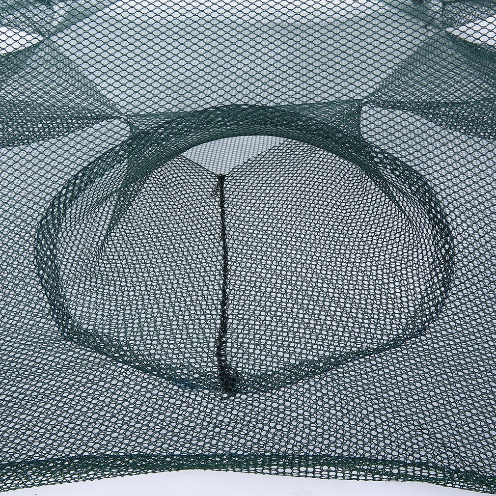 Folded Portable Hexagon 6 Hole Automatic Fishing Shrimp Trap Fishing Net Fish Shrimp Minnow Crab Baits Cast Mesh Trap Sales