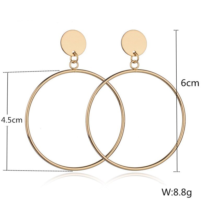 Geométrico grande redondo hoop brincos para as mulheres simples na moda ouro prata cor brincos acessórios festa jóias namorada presente