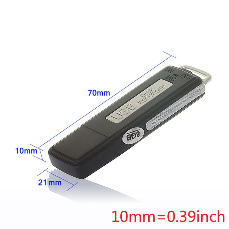 8Gb Oplaadbare Mini Usb Flash Drive Opname Dictaphone 70Hr Digitale Voice Recorder Draagbare H05A