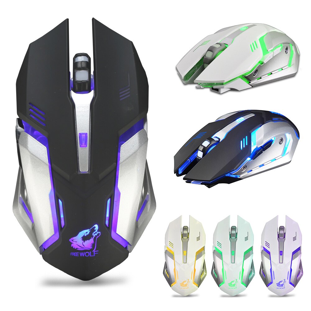 Wireless Mouse X7 7 Colors Light Silent 6 Buttons Maus Rechargeable Wireless Optical Gaming Mouse