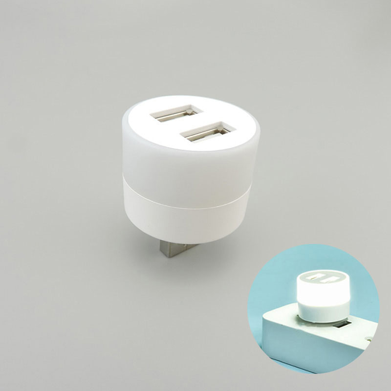 Prise USB LED livre lampe de lecture veilleuse puissance Mobile charge petite LED Protection des yeux lumière petite ampoule avec séparateur USB: Bleu / Bleu