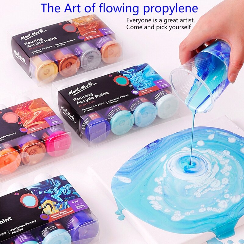Juego de pigmento acrílico de 60ML, pintura fluida marmoleada, herramienta de dibujo media para artistas, suministros de arte DIY