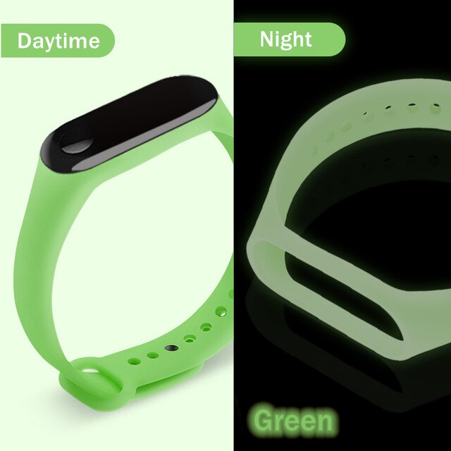 Lu mi nous mi banda 3 4 Correa pulseras accesorios de luz de la noche de reemplazo para Xiaomi Smartband Xio mi Xaio mi Xia mi xao mi xaiomy: green / For Xiaomi Band 3