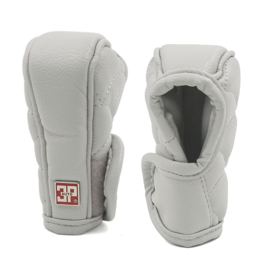 X Autohaux Gray Hoop Loop Fastener Nonslip Protective Cover For Manual Car Gear Lever Knob