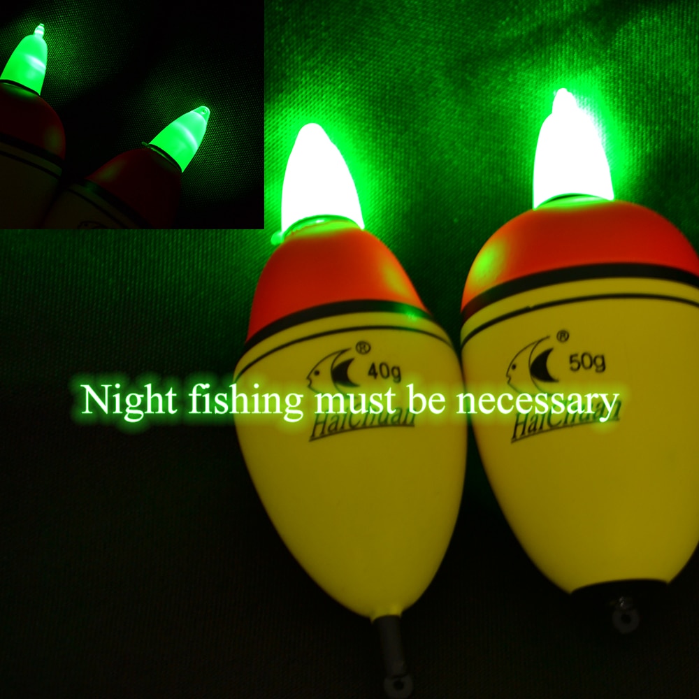 Fiskekonge 2 stk fiskeri flyder intelligent elektronisk lys bobber 30g/40g/50g fisk avanceret eva plast float bid alarm