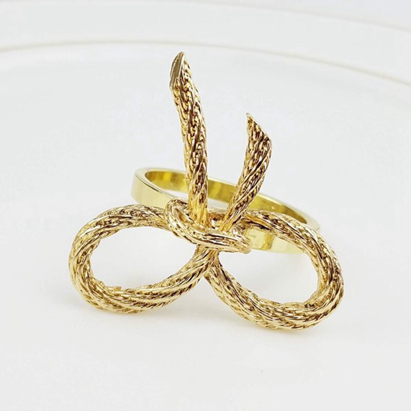 12 stk simpel gylden servietring butterfly butterfly serviet spænde hotel restaurant mund stof ring metal serviet ring