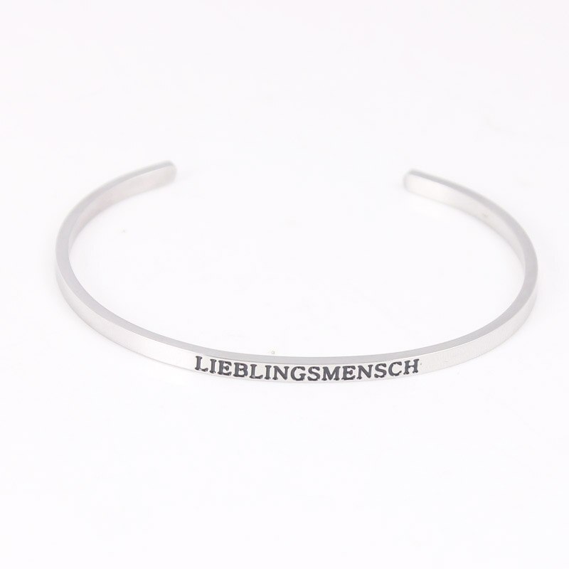 316L Edelstahl Armreif Tun Es Trotzdem Positive Inspirierend Zitat Open Manschette Armbänder Mantra Armbänder für Frauen: LIEBLING