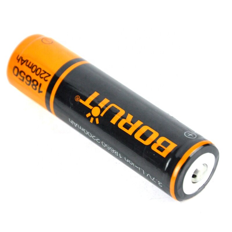 BORUiT Rechargeable 3.7V 18650 2200mAh Li-ion Battery with PCB for Headlamp and Flashlight