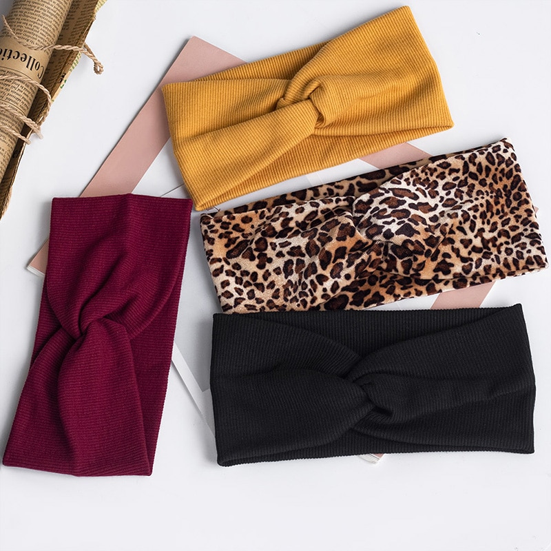 élastique noeud bandeaux sueur absorbant solide couleur bandeau pour femmes fille bébé coton croix cheveux accessoires