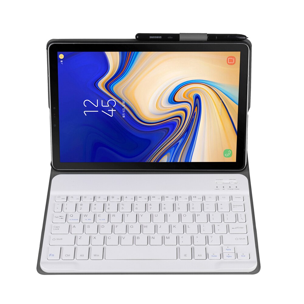 Draadloze Bluetooth Keyboard Case Voor Samsung Galaxy Tab S4 10.5 SM-T830 SM-T835 Met Pen Houder Lederen Beschermhoes Tablet Cover