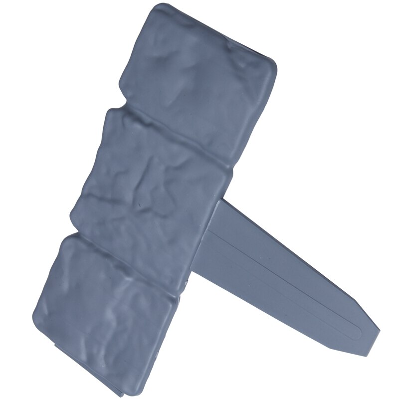 12Pc Grey Garden Fence Edging Cobbled Stone Effect Plastic Lawn Edging Plant Border Decorations Flower Bed Border