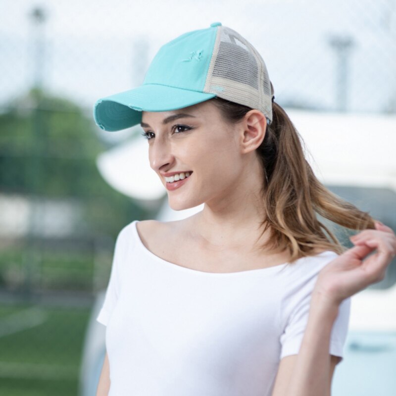 Baseball Cap Sunshade Breathable Cotton Ponytail Hat Headwear Outdoor Sports Wear With Adjustable Back Closure Hat