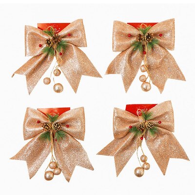 Grote Kerst Boog Leuke Strik Hand Kerstboom Decoratie Top Boog: rose gold