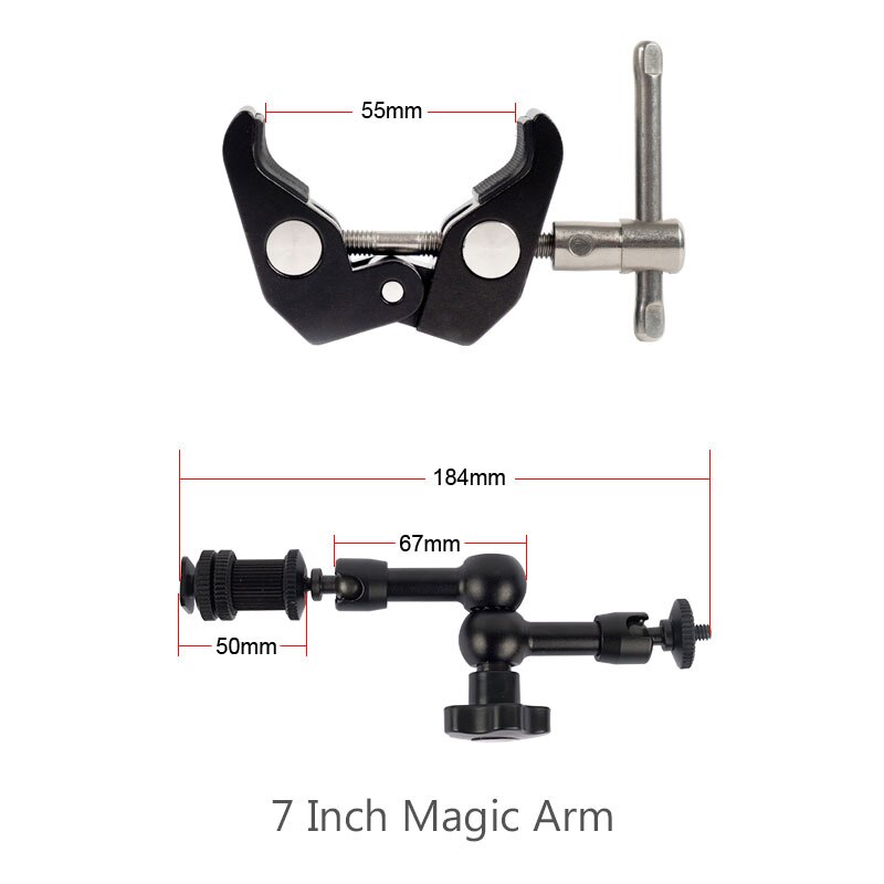 7 Inch Adjustable Friction Articulating Magic Arm + Super Clamp for DSLR LCD Monitor LED Flash Light Camera Accessories