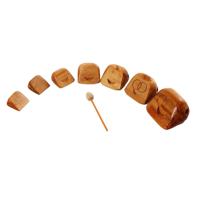 Poisson Xylophone en bois 4/7 tons, Style bouddhiste et religieux , assis dans la méditation, pratique, Instruments de musique pour enfants: 7 tones