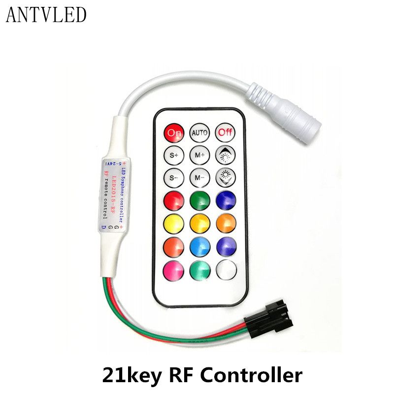 LED Pixel Strip Light Controller RF 14/17/21Keys DC For WS2811 WS2812B SK6812 1903 With Remote Controller DC5-24V