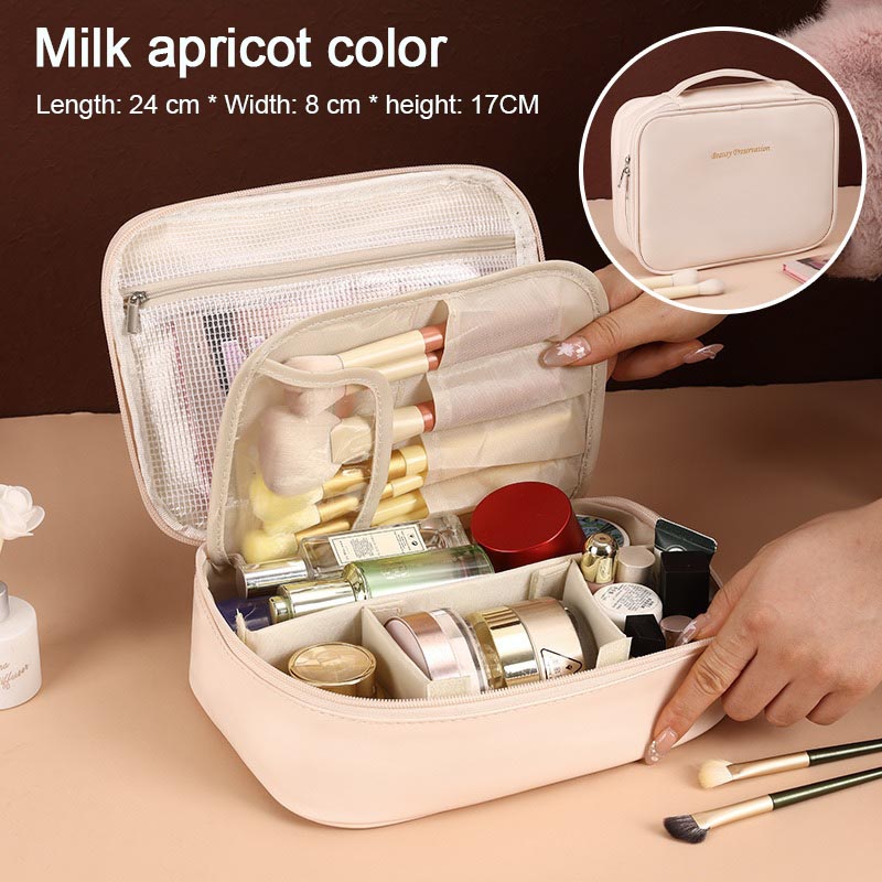 Travel Toiletry Bag Pouch Makeup Organizer for Women's Bag Toilet Bags Ladies Toiletry Kit Mesh Zipper Pouch HZB03: Beige