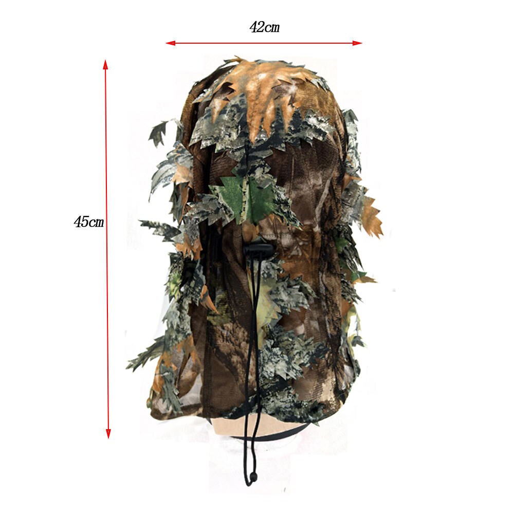 Tarnung Gesicht Maske 3D Blatt Stereo Jagd Maske Hut Camo Gesicht Maske Sturmhaube Wald voll Gesicht Maske Ghillie Anzüge