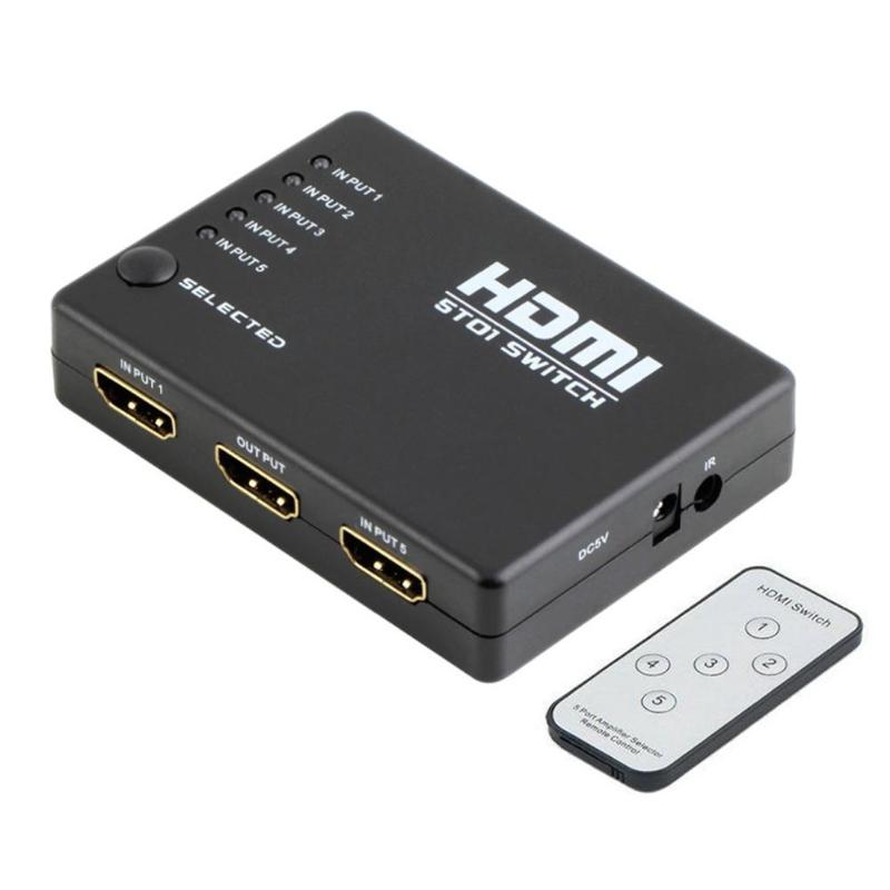 Hdmi Switcher 5 Port 1080P Hdmi Switch Switcher Selector Splitter Hub Ir Afstandsbediening Voor Hdtv