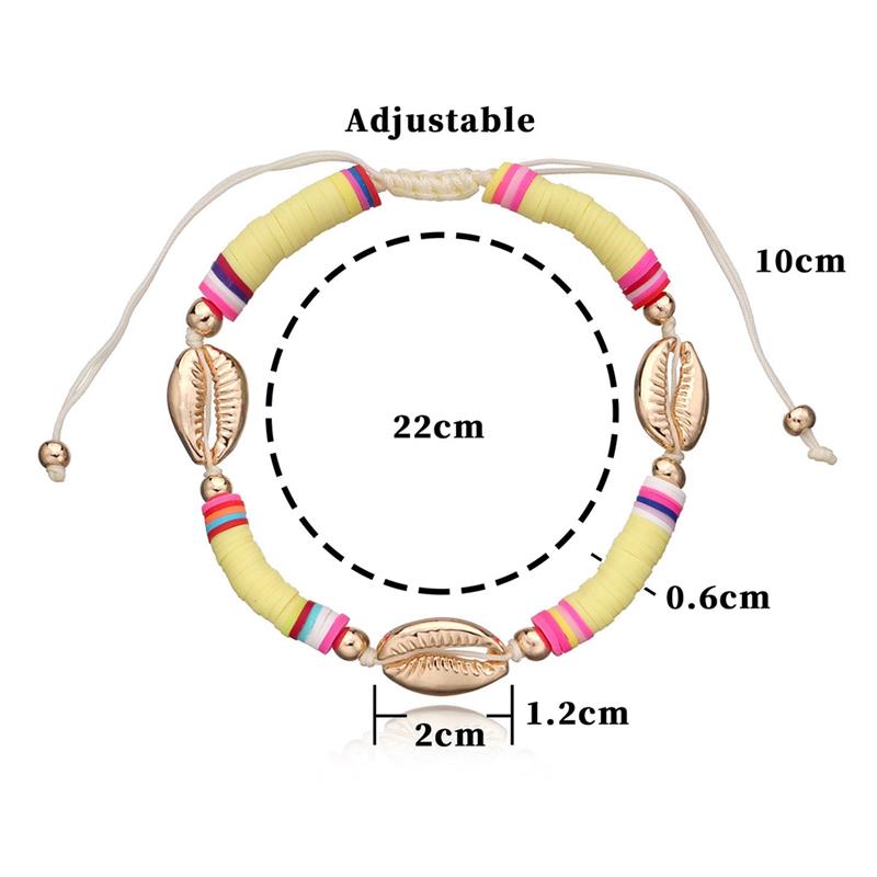 Tobillera de conchas de estilo bohemio hecha a mano, pulsera de tobillo con cuentas ajustables, accesorios de joyería para la playa, 1 unidad