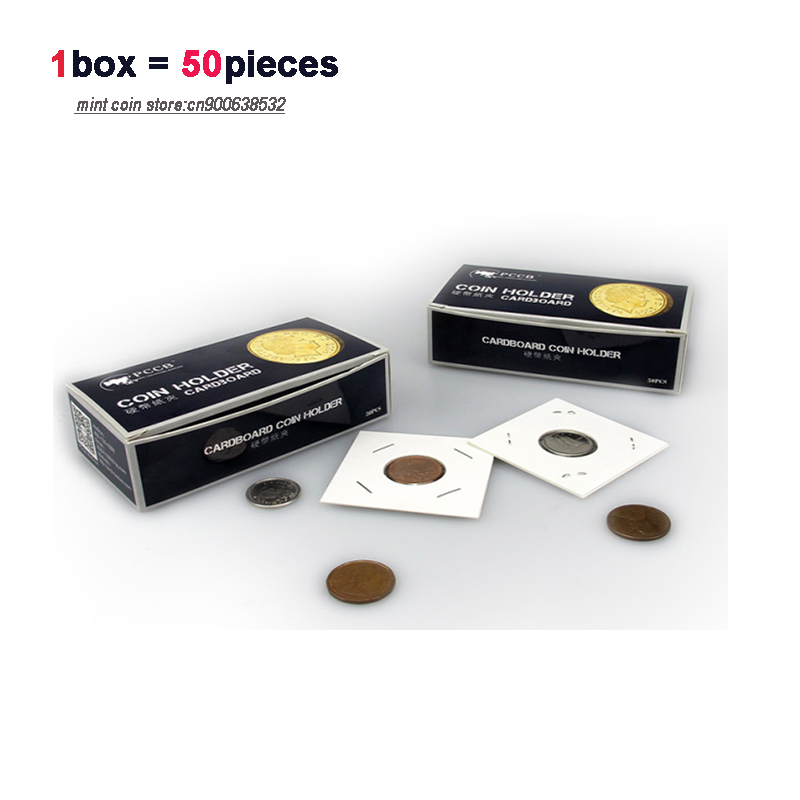 10 doos/partij Totaal 500 stks, V1.0 PCCB CARDBORAD COIN HOUDER, papier Kaart collectie, 12 verschillende maten voor keuze