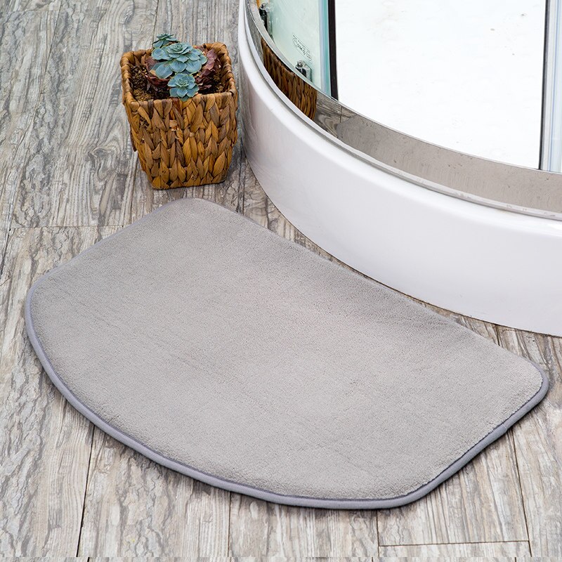Halfronde badmat tapijten voor toilet badmat antislip tapijt deurmat vloerkleed badmat waterabsorptie wc tapijten: Lichtgrijs