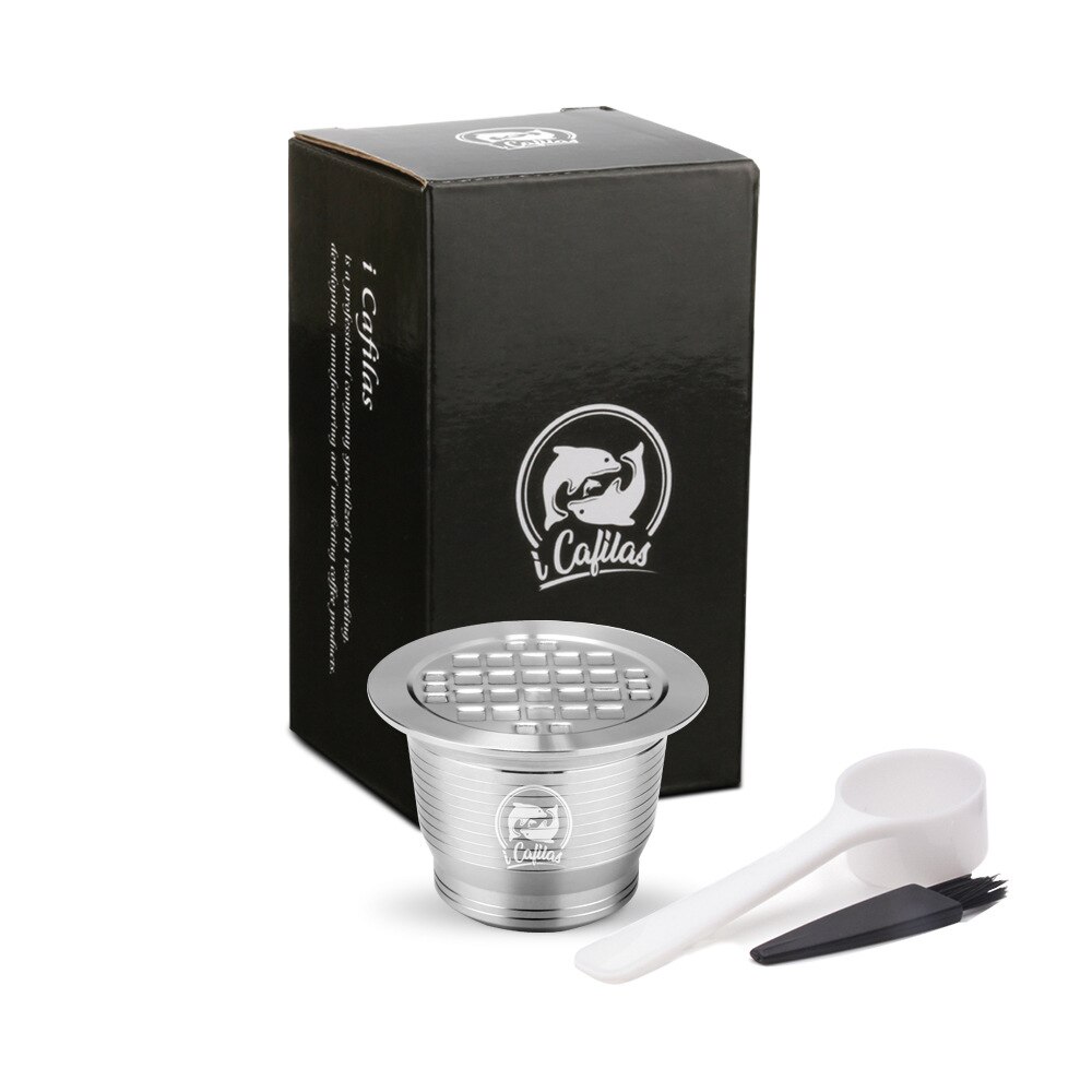 Refill nespresso kapsel med gjenbrukbar bruk påfyllbar kapsel crema espresso gjenbrukbart etterfyllbart kaffefilter: 1 kapselpakke