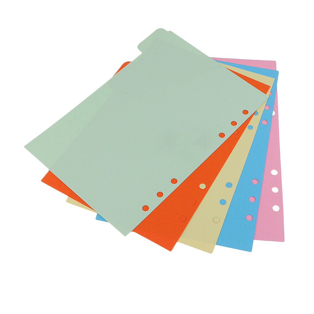 5pcs A5 Kraft Tabbed Paper Planner Notebook Scrapbook Album Divider Index Page for Filing Organizer DIY Crafts Supplies: Multi-Colored